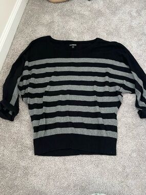 Express Black Ribbed-Neck Sweater